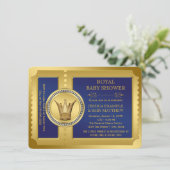 青王室の男の子の王室の赤ちゃん 招待状 (スタンド正面)