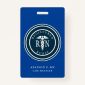 青王室の登録ナースRNパーソナライズされた ID バッジ (裏面)