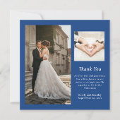 青王室の白の写エレガント真サンキューカード 招待状 (正面)