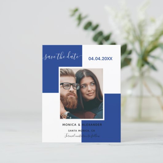 青王室の白の写真結婚式の日付を保存 (スタンド正面)