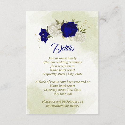 青王室の白の花が緑離れ エンクロージャーカード (正面)