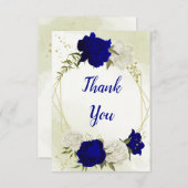 青王室の白の花が緑離れ サンキューカード (正面/裏面)