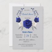 青王室の白の花グレーブライダルシャワー 招待状 (正面)