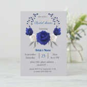 青王室の白の花グレーブライダルシャワー 招待状 (スタンド正面)