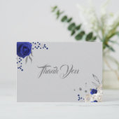 青王室の白の花シルバーグレイ感謝していユー サンキューカード (スタンド正面)
