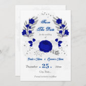 青王室の白の花シルバー セーブザデート (正面/裏面)