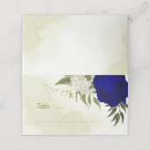 青王室の白の花葉は結婚青 プレイスカード (外部開封)