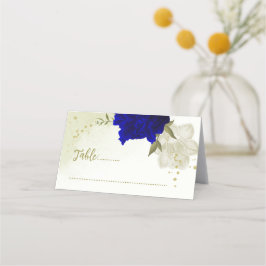 青王室の白の花葉は結婚青 プレイスカード