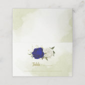 青王室の白の花葉は結婚青 プレイスカード (外部開封)