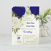 青王室の白の花葉は結婚青 招待状 (スタンド正面)