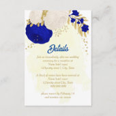 青王室の白の花金ゴールド結婚の エンクロージャーカード (正面)