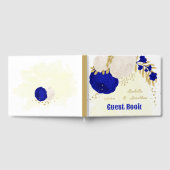 青王室の白の花金ゴールド結婚の ゲストブック (全面)