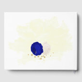 青王室の白の花金ゴールド結婚の ゲストブック (裏面)