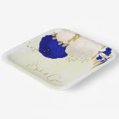 青王室の白の花金ゴールド ペーパープレート (傾斜あり)