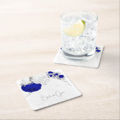 青王室の白の花銀色 スクエアペーパーコースター (インサイチュ)