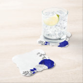 青王室の白の花銀色 ペーパーコースター (インサイチュ)