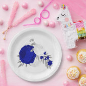 青王室の白の花銀色 ペーパープレート (パーティー)