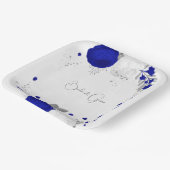 青王室の白の花銀色 ペーパープレート (傾斜あり)