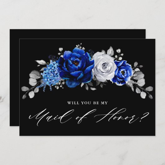 青王室の白は私のメイド・オブ・オーナー（花嫁付き添い人）Inv 招待状 (正面/裏面)