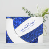 青王室の白ガーリーバレーボール誕生日パーティー 招待状 (スタンド正面)