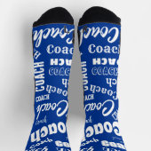 青王室の白コーチパーソナライズされたギフトネームアート ソックス (上部)