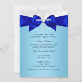 青王室の白シルバークロスボーイズ洗礼 招待状 (正面)