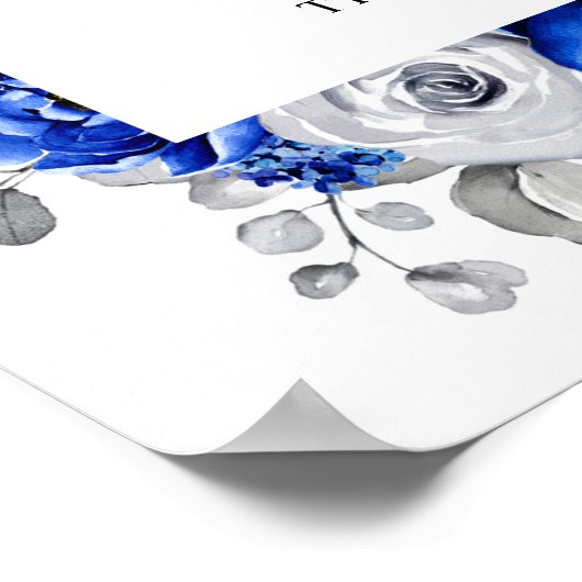 青王室の白シルバーフローラカードとギフト ポスター (角)