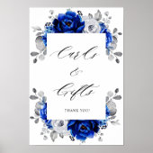 青王室の白シルバーフローラカードとギフト ポスター (正面)