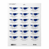 青王室の白シルバーメタリックフローラ結婚ズ ラベル (フルシート)