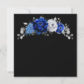 青王室の白シルバーメタリックブライダルシャワーInv 招待状 (裏面)