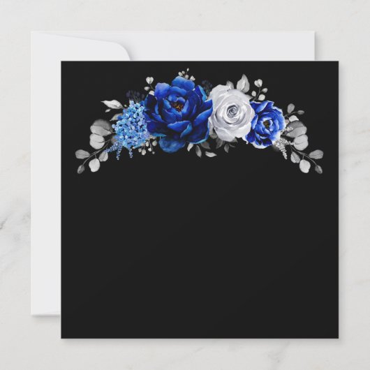 青王室の白シルバーメタリックブライダルシャワーInv 招待状 (裏面)