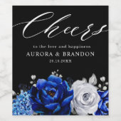 青王室の白シルバーメタリック結婚フローラのWi ワインラベル (シングルラベル)