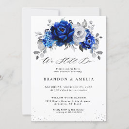 青王室の白シルバーメタリック 招待状