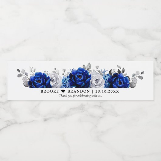 青王室の白シルバ結婚ーのウォーターボトル ペットボトルラベル (シングルラベル)