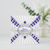 青王室の白ダイヤモンド画像ビーズパーティー 招待状 (スタンド正面)