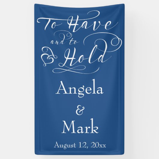 青王室の白パーソナライズされたのバ結婚ナー 横断幕 (縦)