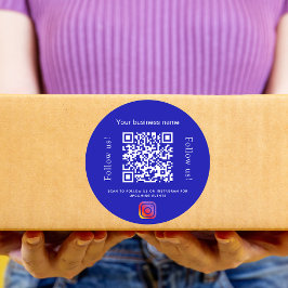 青王室の白ビジネス名qrコードinstram ラウンドシール