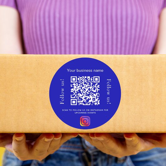 青王室の白ビジネス名qrコードinstram ラウンドシール