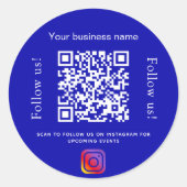 青王室の白ビジネス名qrコードinstram ラウンドシール (正面)