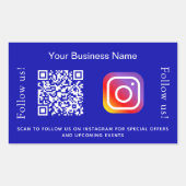 青王室の白ビジネス名qrコードinstram 長方形シール (正面)