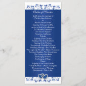 青王室の白フローラハート結婚式 プログラム (正面)