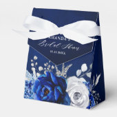 青王室の白メタリック銀フローラ結婚のFa フェイバーボックス (正面サイド)