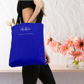 青王室の白モノグラムイニシャル名 トートバッグ