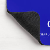 青王室の白モノグラムイニシャル名 マウスパッド (コーナー)