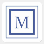 青王室の白モノグラ縁どム スクエアシール (正面)