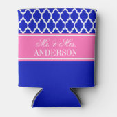 青王室の白モロッコ#4ホットピンク結婚の名前 缶クーラー (正面)