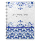 青王室の白ヴィンテージのダンスクと旋回 ノートブック (正面)