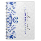 青王室の白ヴィンテージダマスクと渦巻き2 ノートブック (正面)