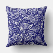 青王室の白ヴィンテージフローラペイズリー クッション (裏面)