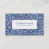 青王室の白ヴィンテージペイズリーパターン 名刺 (正面)